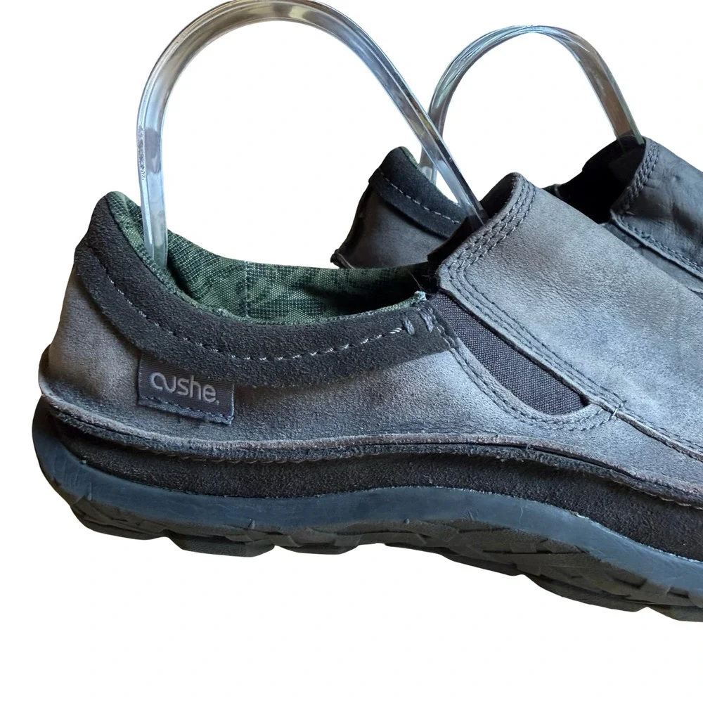 Cushe Dawn Patrol Slipper Dark Gray Raw Leather Slip On Loafers Shoes sz 9